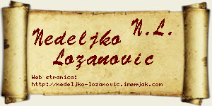 Nedeljko Lozanović vizit kartica